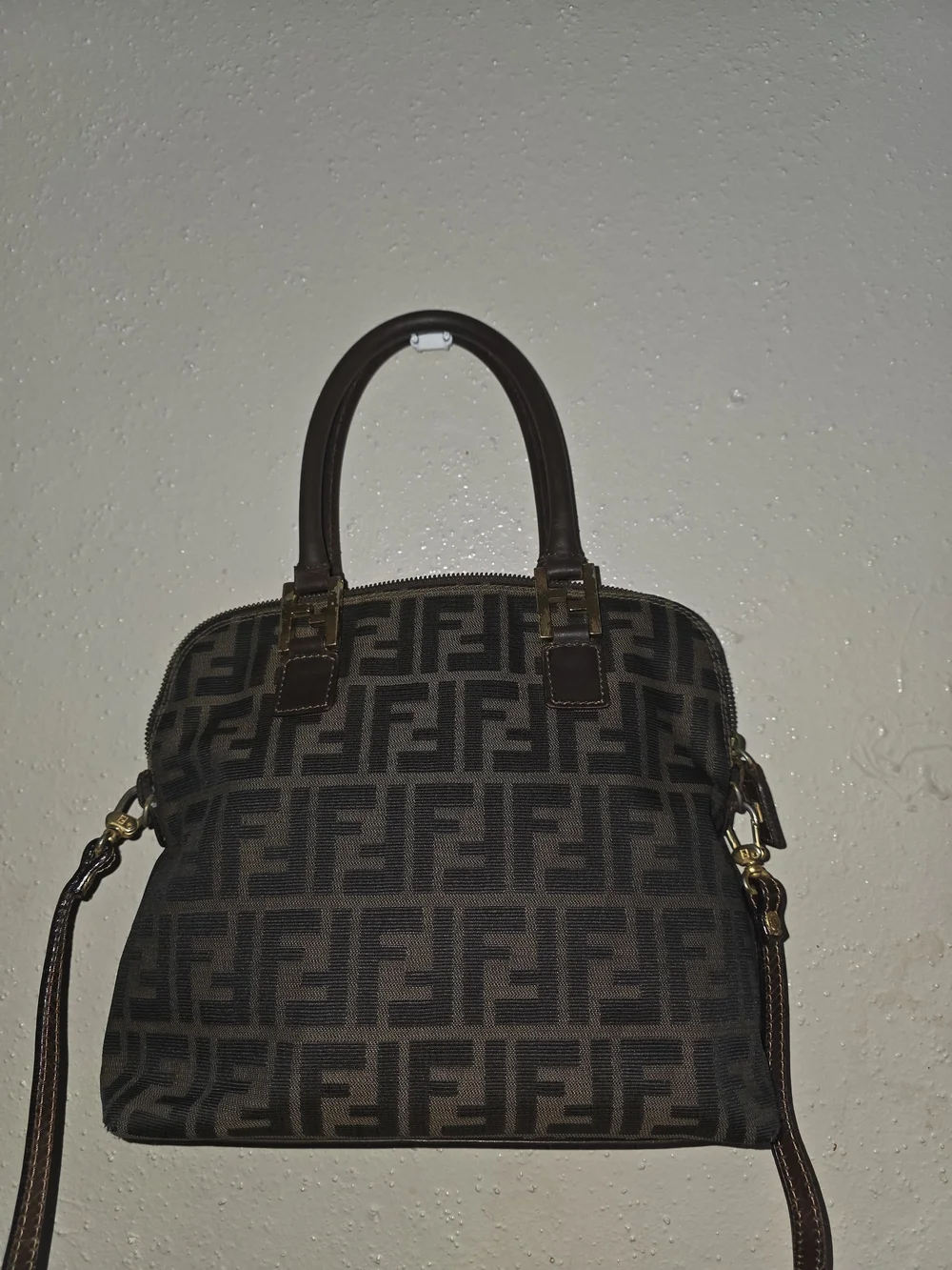 Fendi Brown Zucca Canvas Top-Handle Bag - Picture 10 of 10